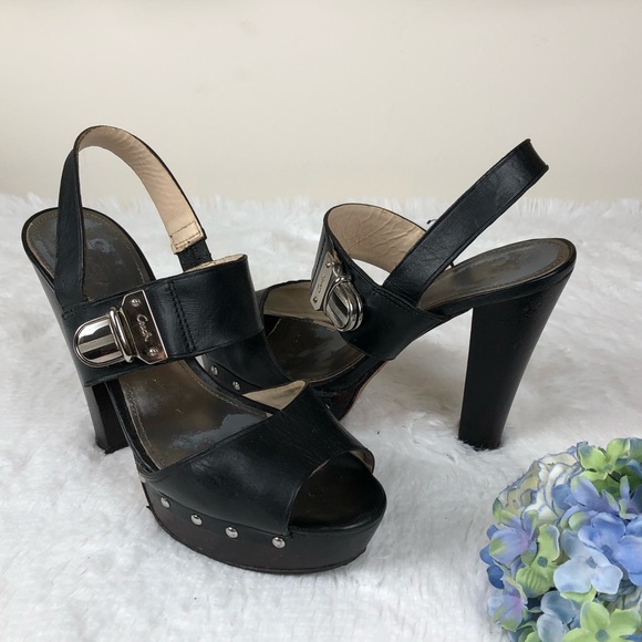Coach Shoes - Coach Darcey Platform Sandals Leather Open Toe 8.5